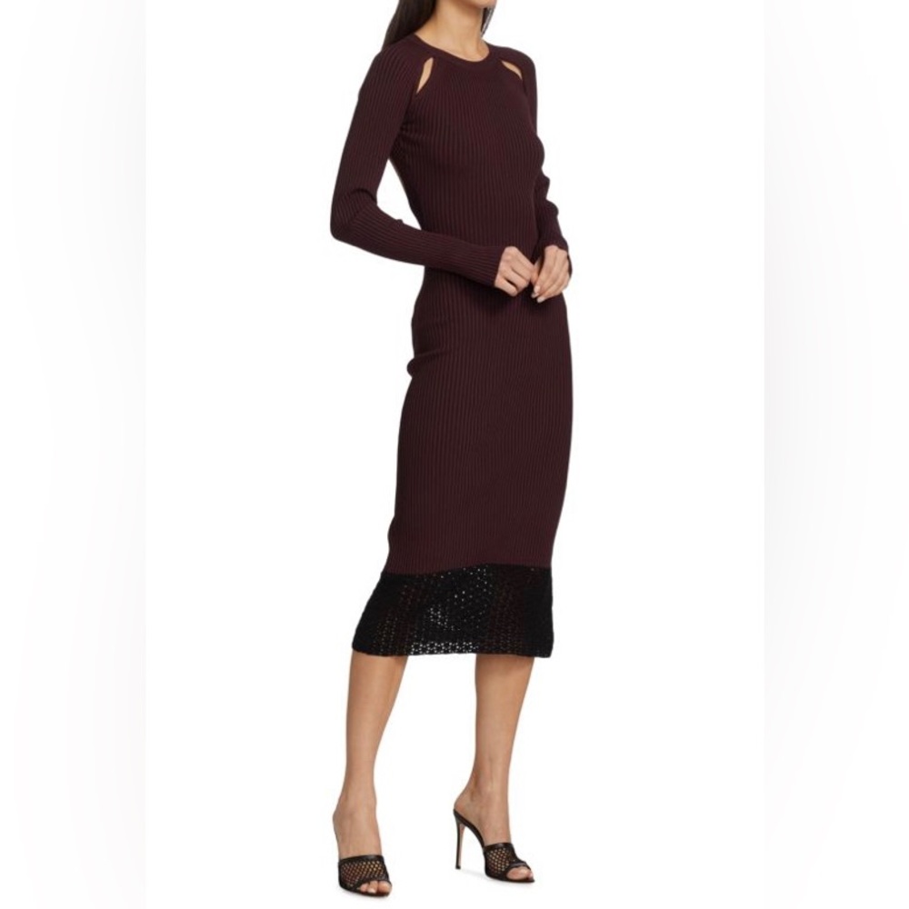Staud Maroon midi dress! Worn one size small